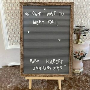 NTN Grey Felt Communication Board with Letters and Numbers and Wood Easel